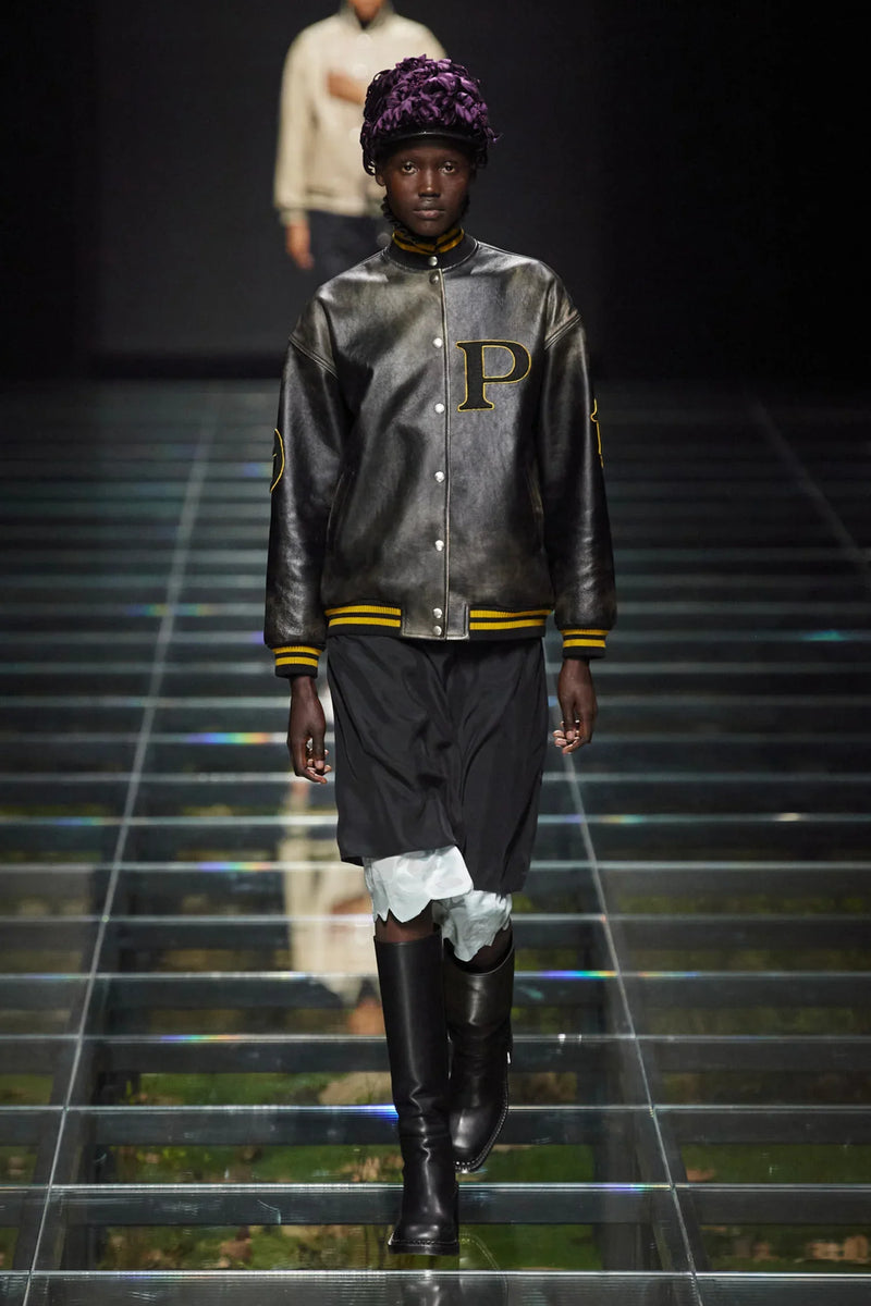 Leather Bomber Jacket with Patch - Antonioli.eu