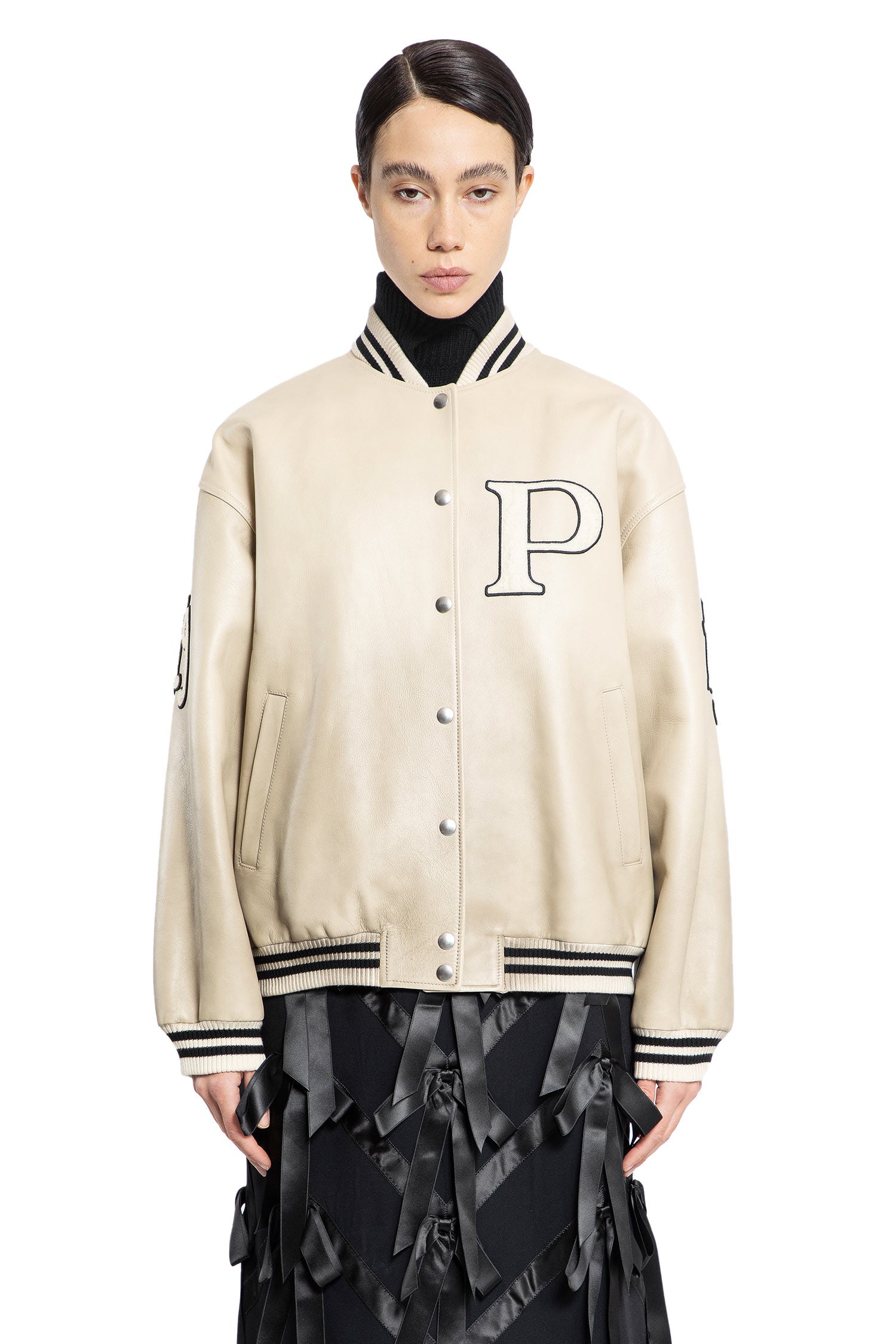 PRADA WOMAN OFF-WHITE JACKETS