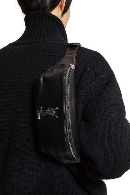 SAINT LAURENT MAN BLACK FANNY PACKS