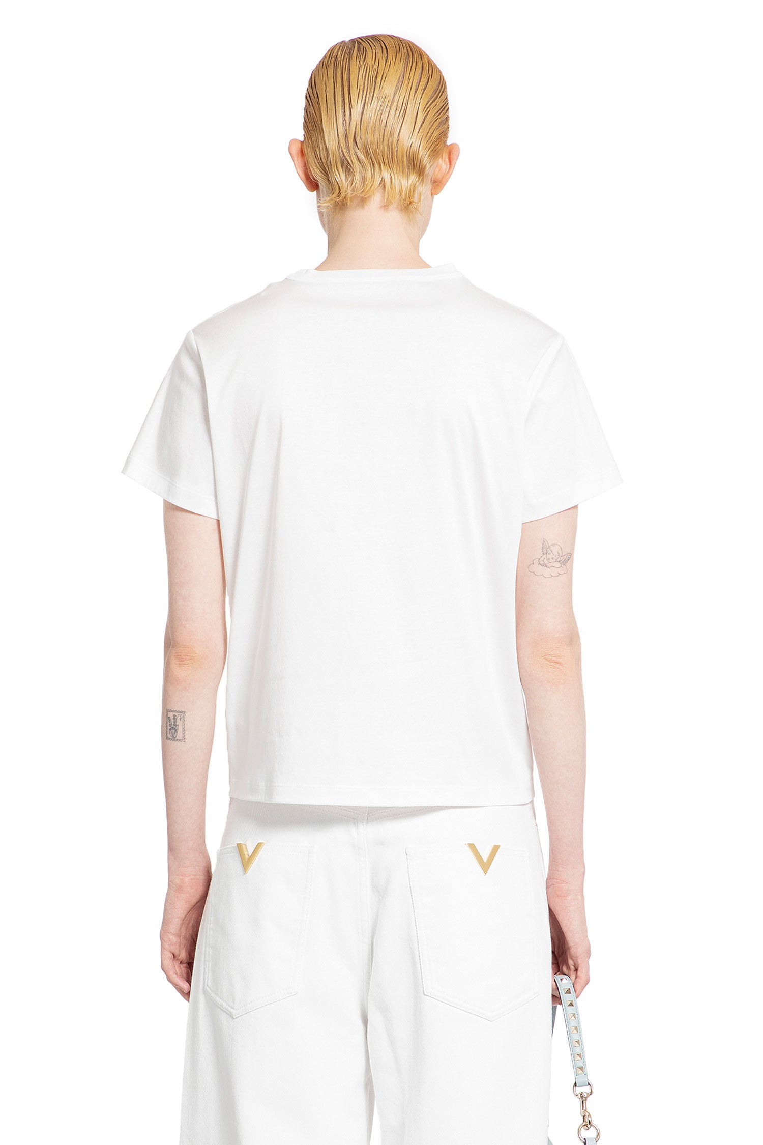 VALENTINO WOMAN WHITE T-SHIRTS & TANK TOPS