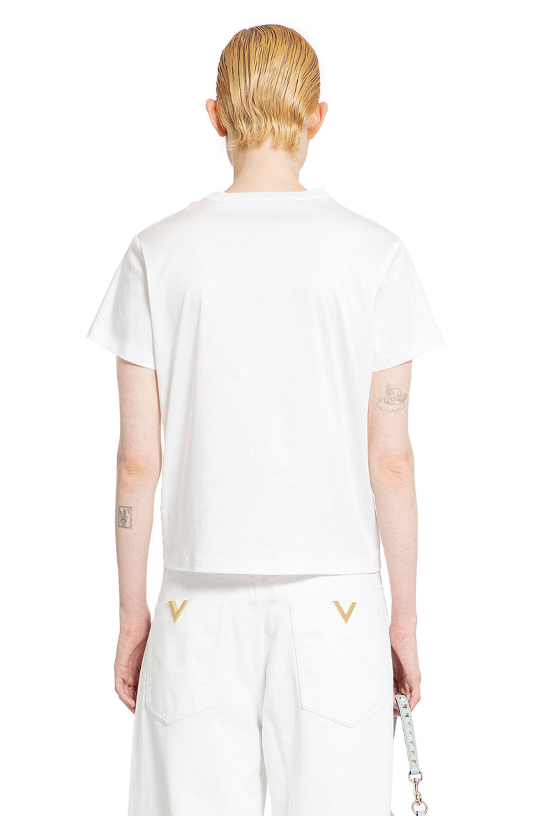 VALENTINO WOMAN WHITE T-SHIRTS & TANK TOPS