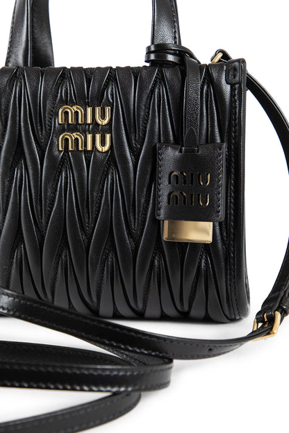 MIU MIU WOMAN BLACK TOTE BAGS