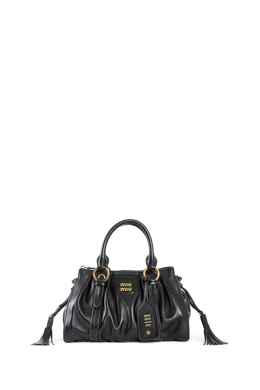 MIU MIU WOMAN BLACK TOP HANDLE BAGS