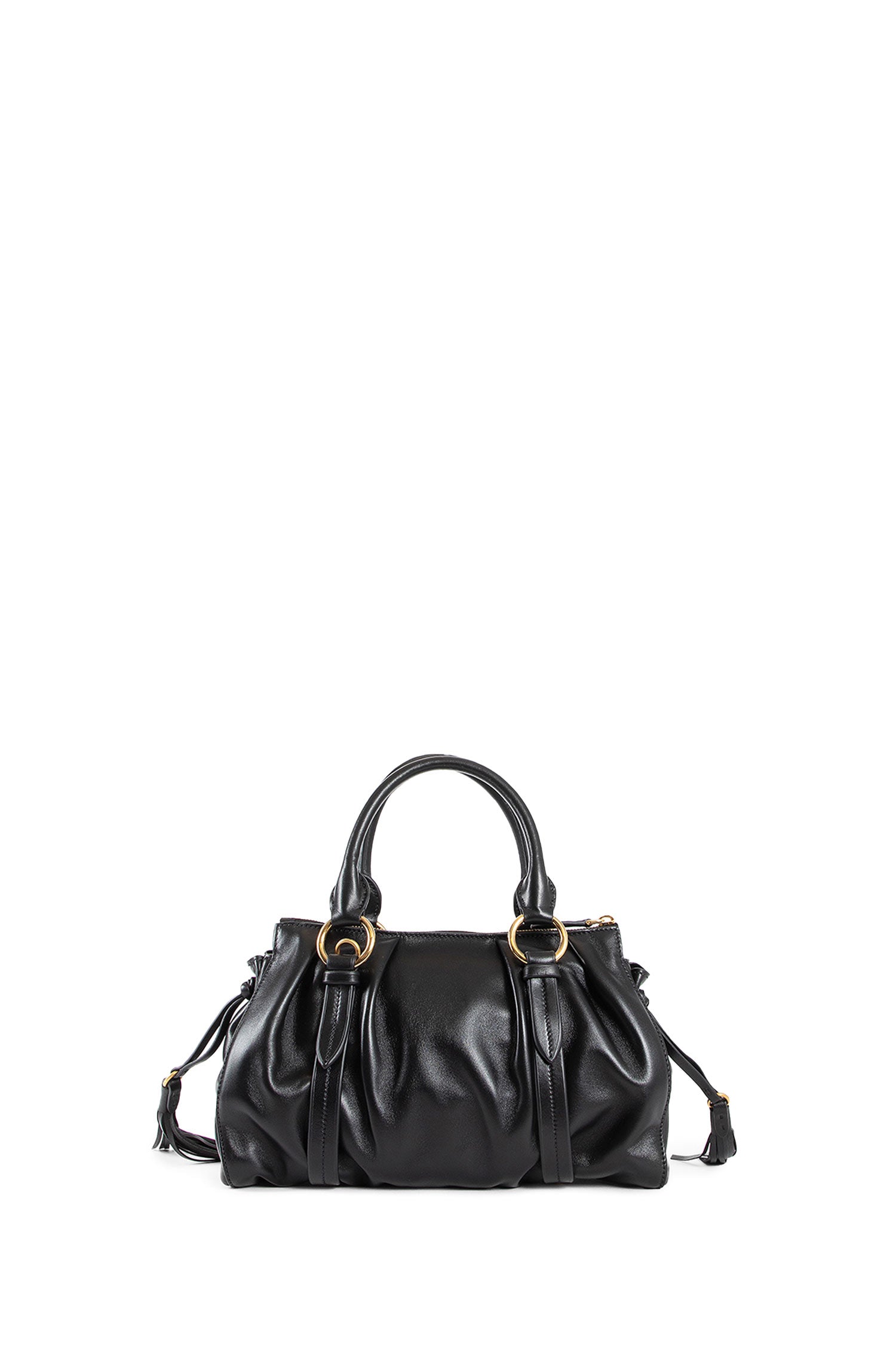 MIU MIU WOMAN BLACK TOP HANDLE BAGS