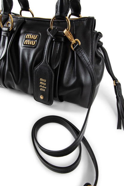 MIU MIU WOMAN BLACK TOP HANDLE BAGS