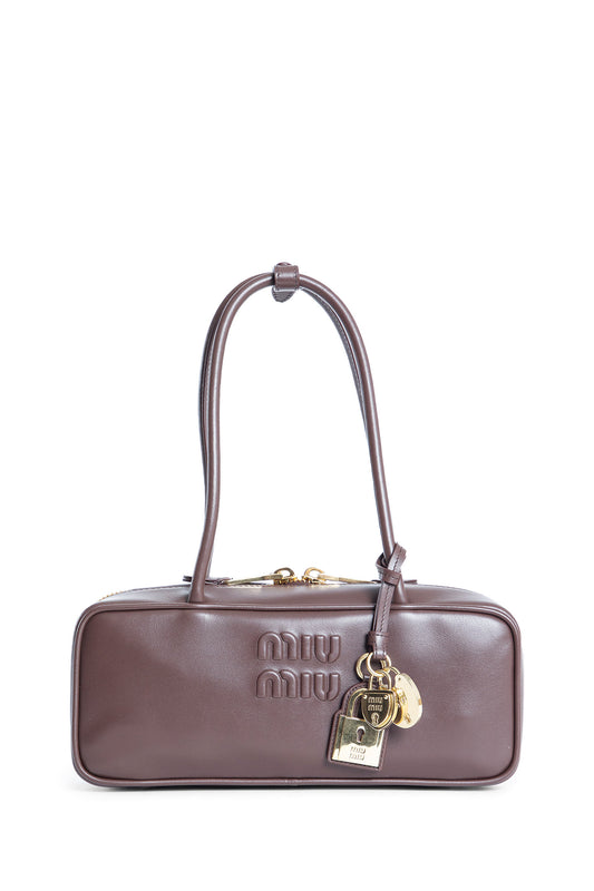MIU MIU WOMAN BROWN TOP HANDLE BAGS