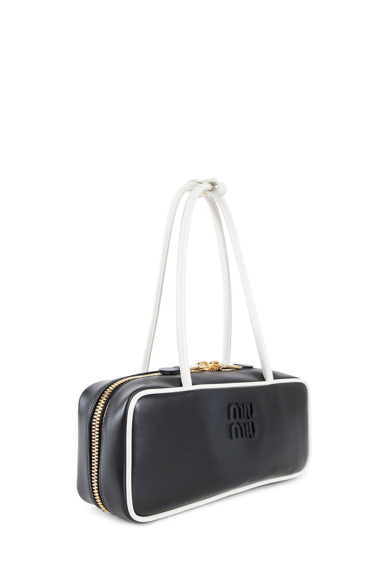 MIU MIU WOMAN BLACK&WHITE TOP HANDLE BAGS