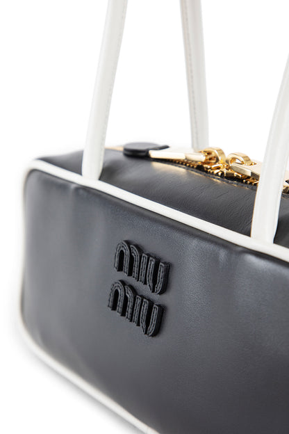 MIU MIU WOMAN BLACK&WHITE TOP HANDLE BAGS