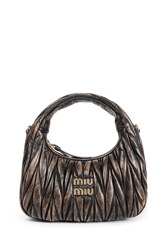 MIU MIU WOMAN BROWN SHOULDER BAGS
