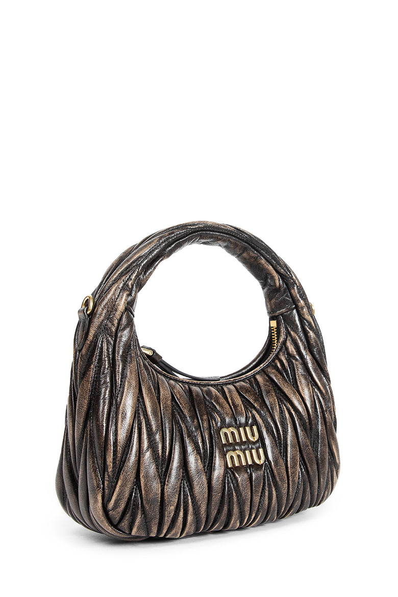 MIU MIU WOMAN BROWN SHOULDER BAGS