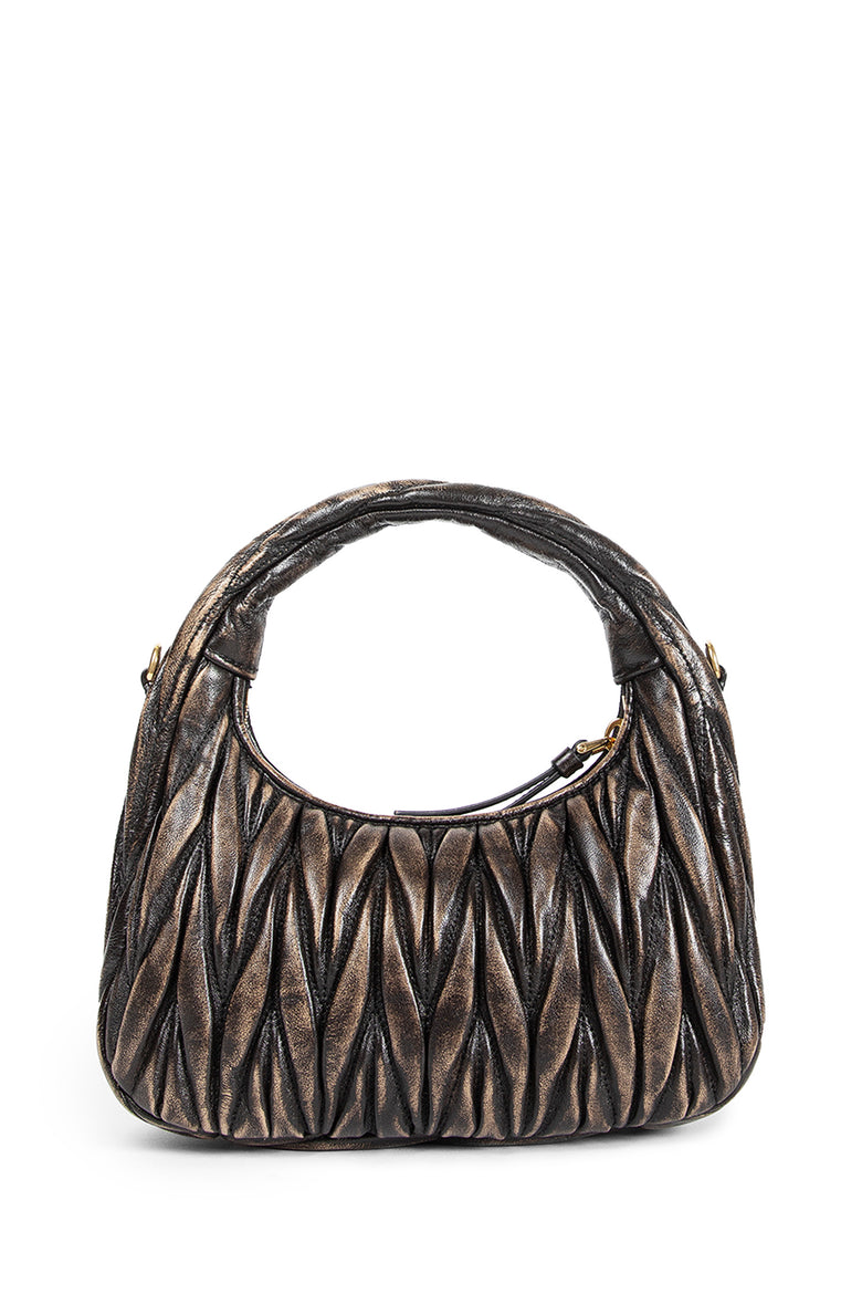 MIU MIU WOMAN BROWN SHOULDER BAGS