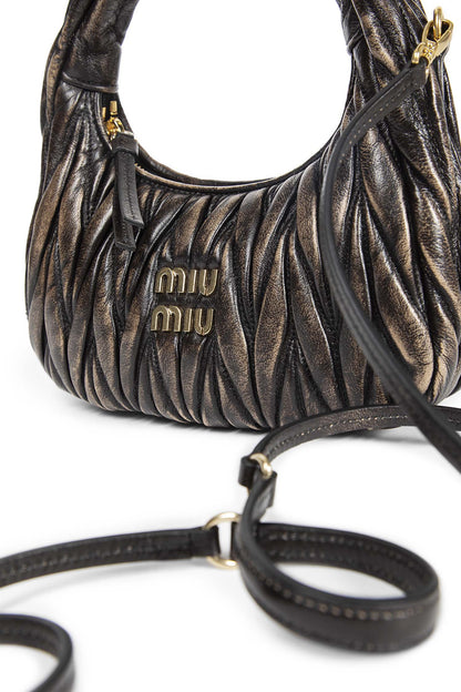 MIU MIU WOMAN BROWN SHOULDER BAGS