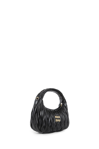 MIU MIU WOMAN BLACK SHOULDER BAGS