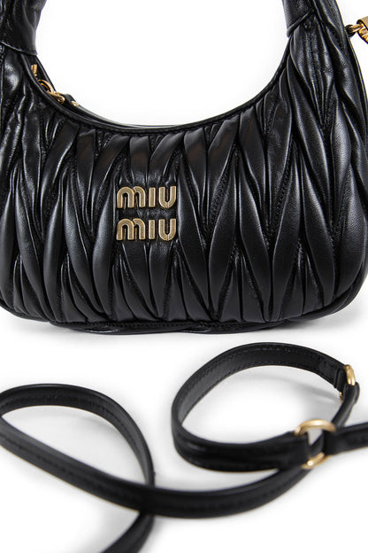 MIU MIU WOMAN BLACK SHOULDER BAGS