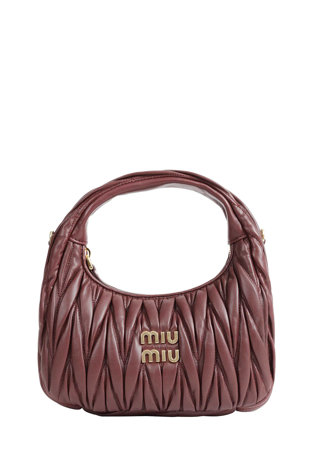 MIU MIU Wander Matelassé Nappa Leather Hobo Bag woman