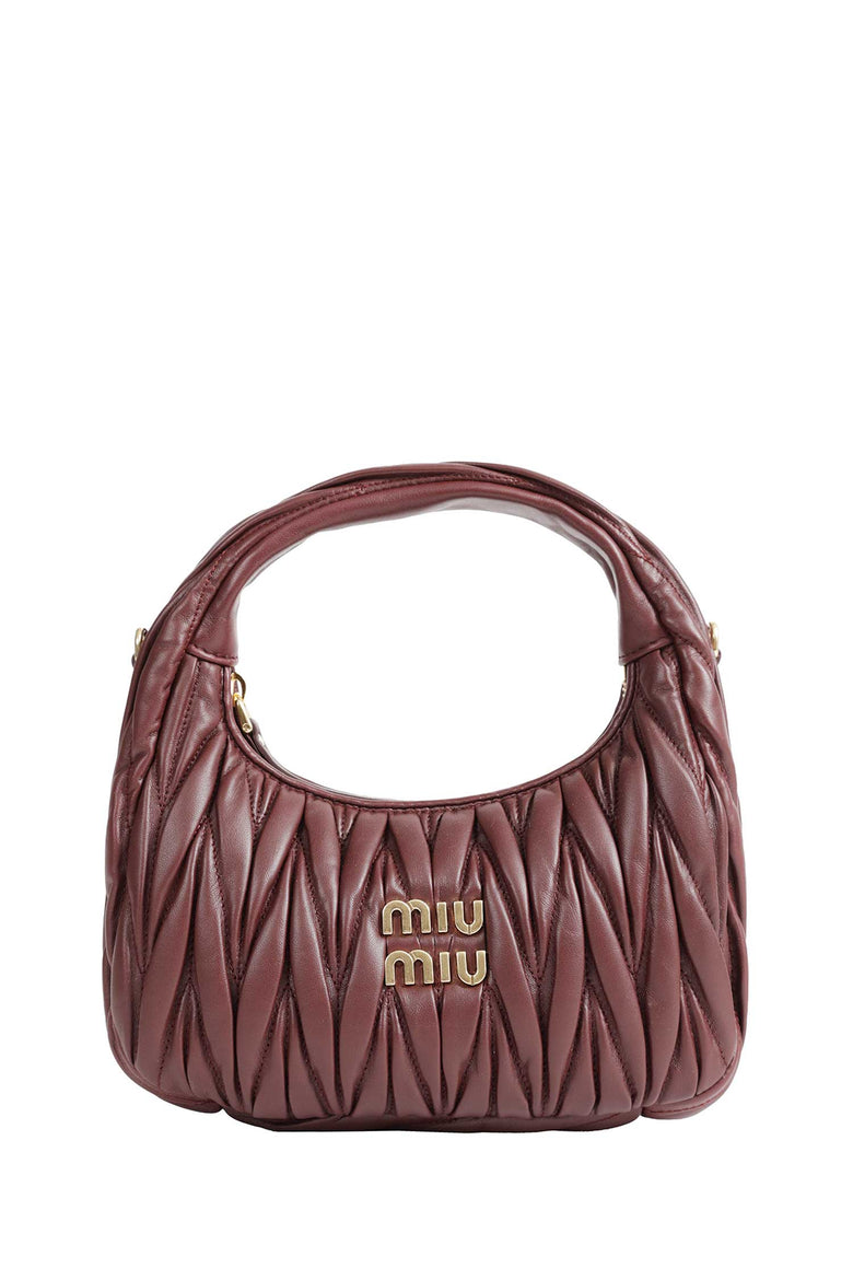 MIU MIU Wander Matelassé Nappa Leather Hobo Bag woman