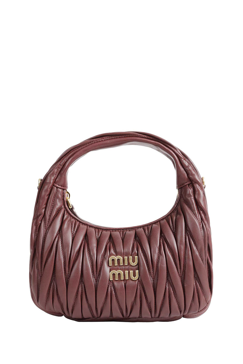 MIU MIU Wander Matelassé Nappa Leather Hobo Bag woman