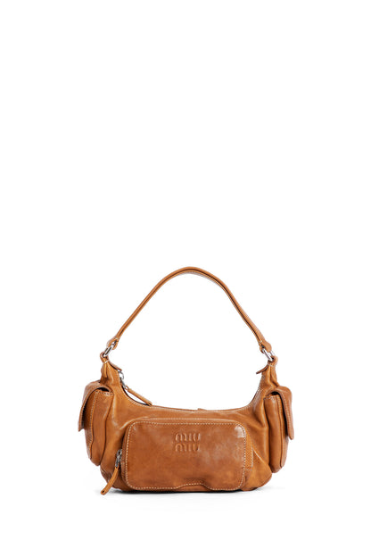 MIU MIU WOMAN BROWN SHOULDER BAGS