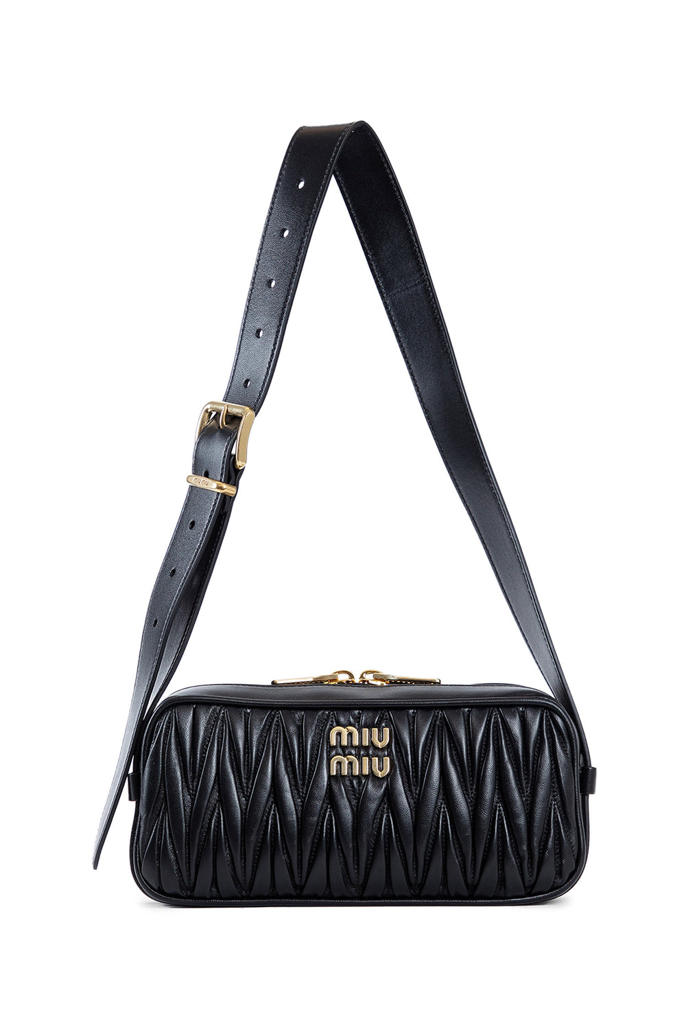 MIU MIU WOMAN BLACK CROSSBODY BAGS