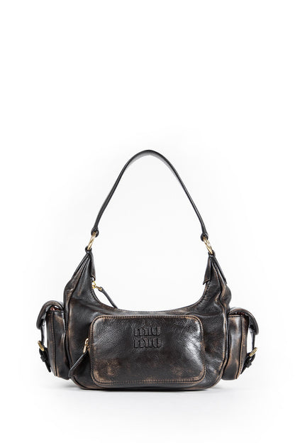 MIU MIU WOMAN BROWN SHOULDER BAGS