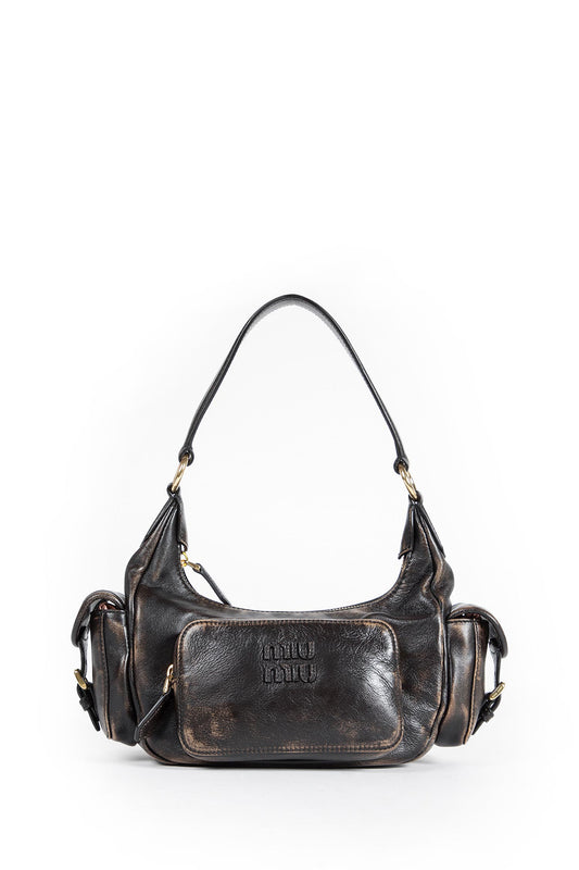 MIU MIU WOMAN BROWN SHOULDER BAGS
