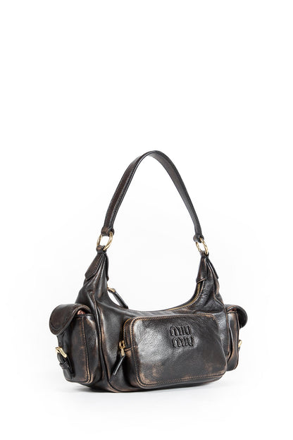 MIU MIU WOMAN BROWN SHOULDER BAGS