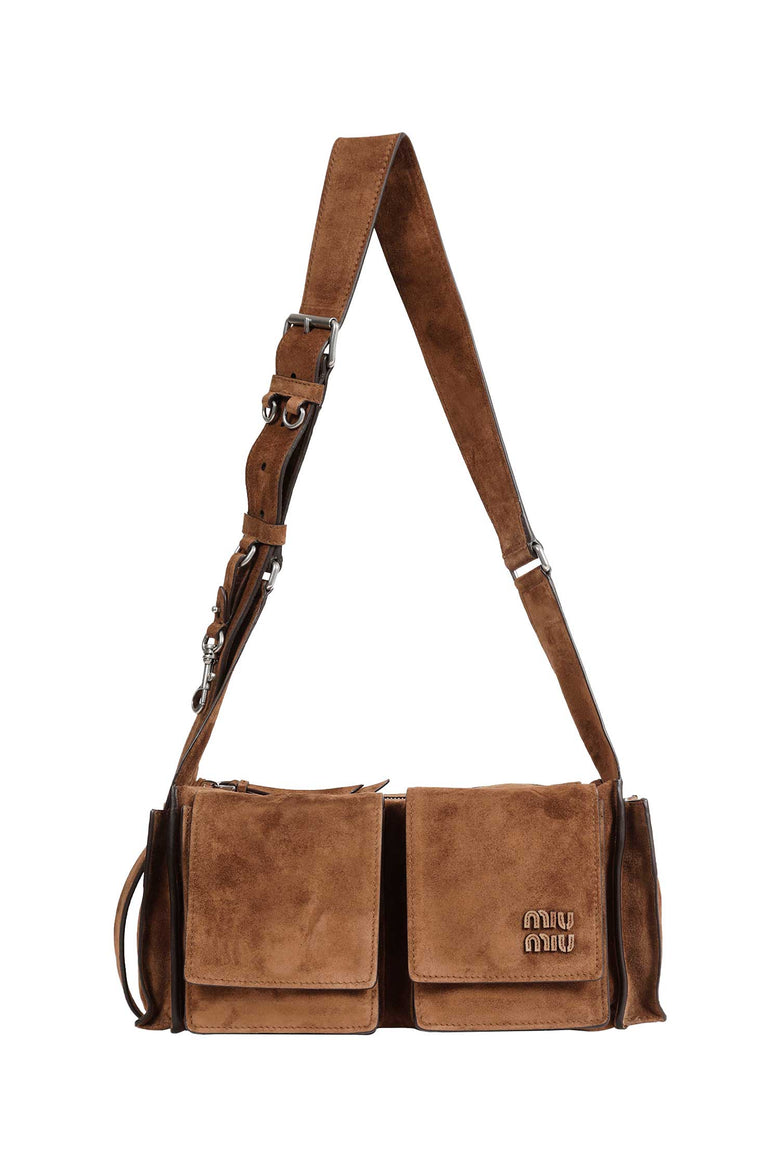 MIU MIU Utilitaire Suede Shoulder Bag woman
