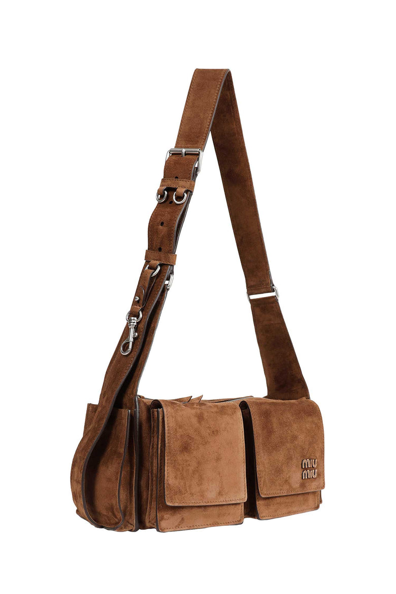 
              MIU MIU Utilitaire Suede Shoulder Bag woman
            