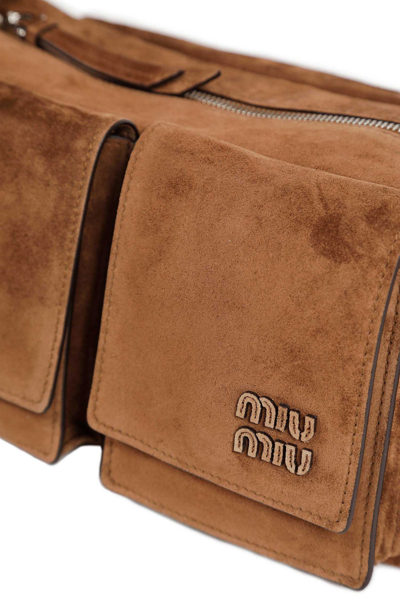 MIU MIU Utilitaire Suede Shoulder Bag woman