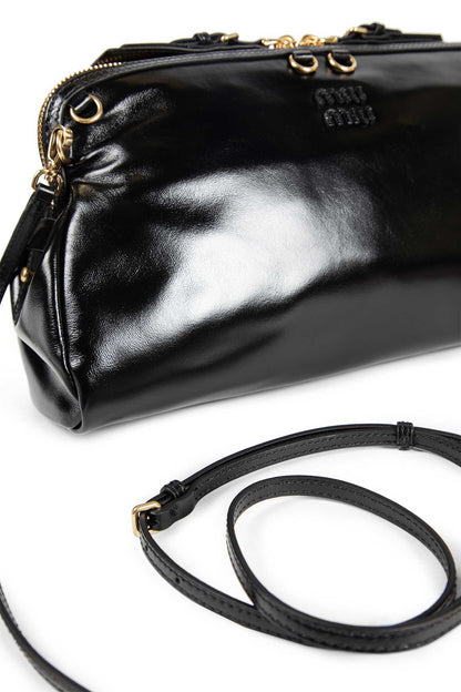 MIU MIU WOMAN BLACK CLUTCHES & POUCHES