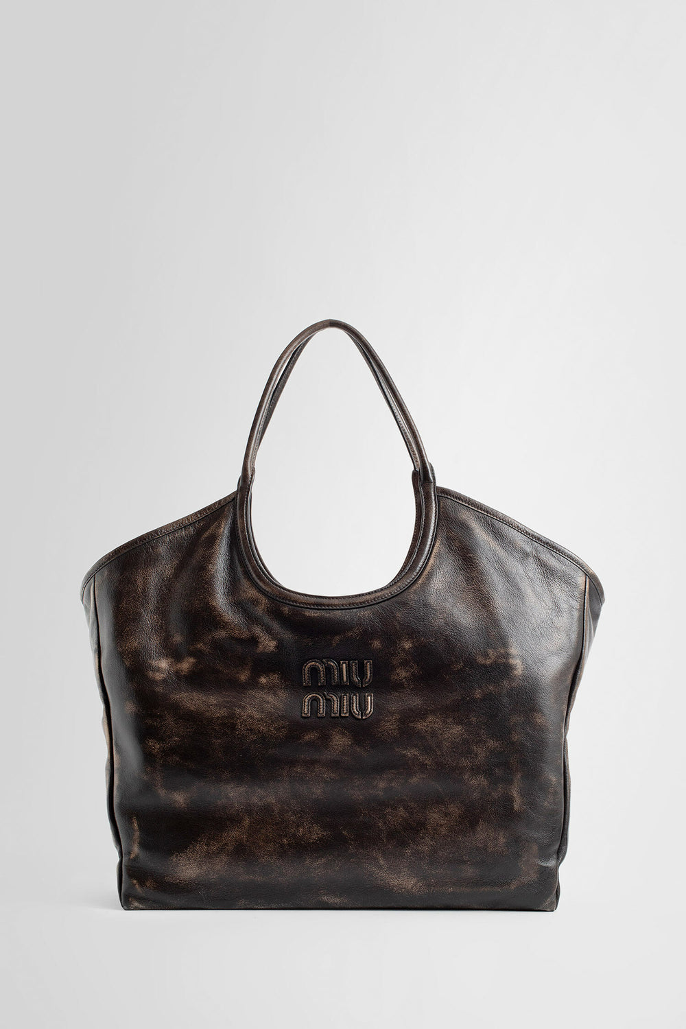 MIU MIU WOMAN BROWN TOTE BAGS