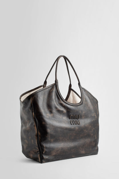 MIU MIU WOMAN BROWN TOTE BAGS