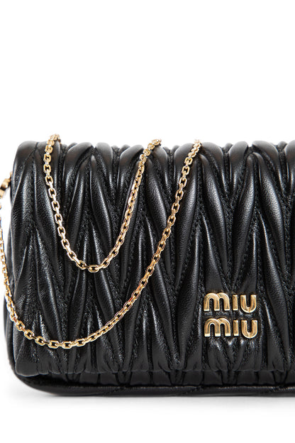 MIU MIU WOMAN BLACK SHOULDER BAGS