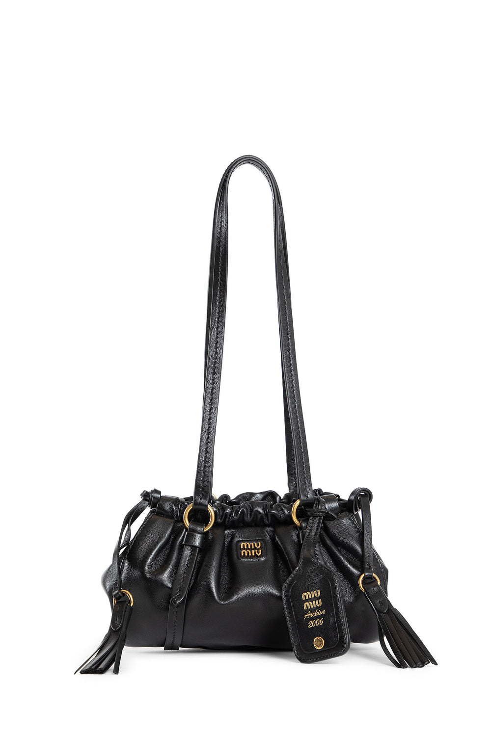 MIU MIU WOMAN BLACK SHOULDER BAGS