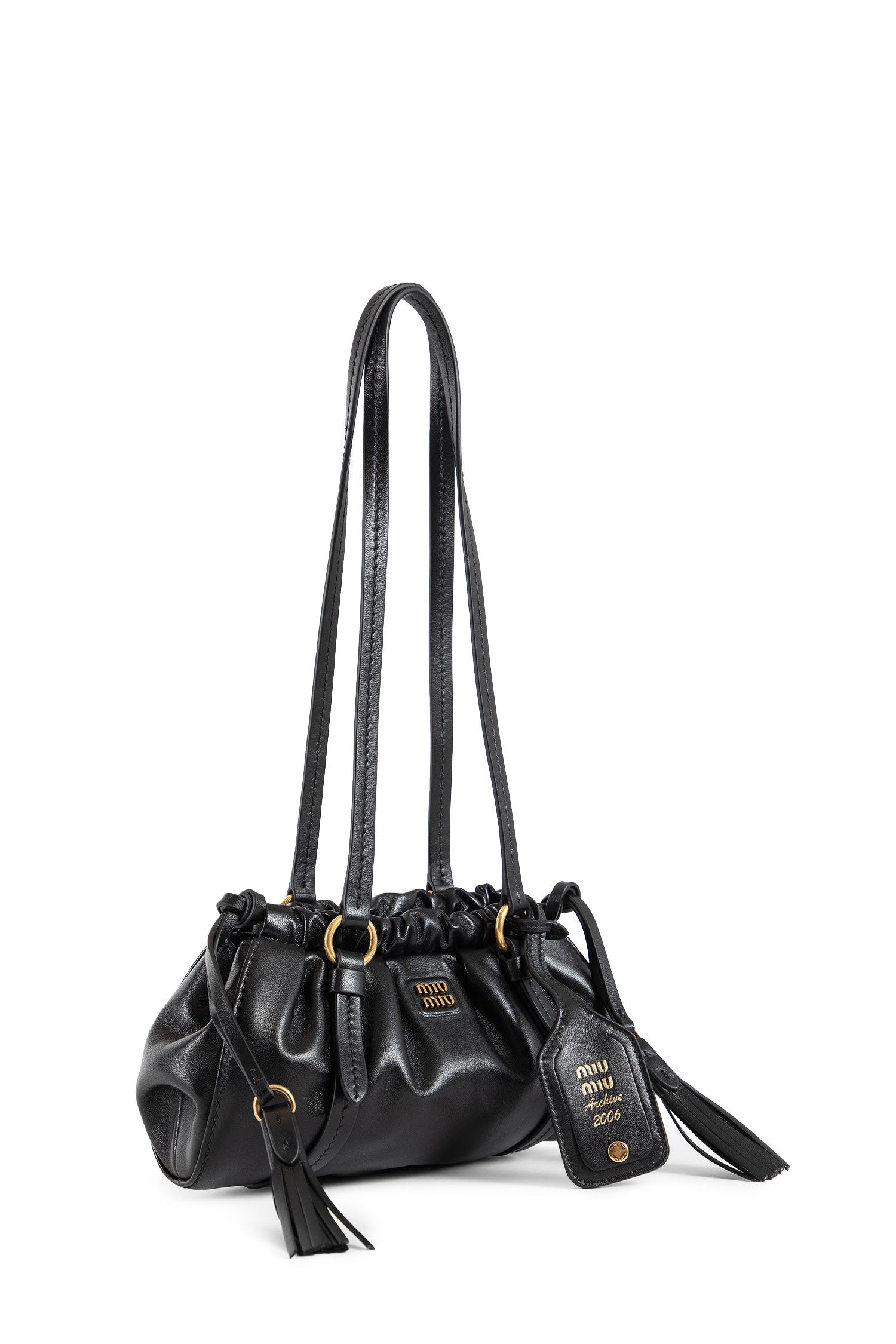 MIU MIU WOMAN BLACK SHOULDER BAGS