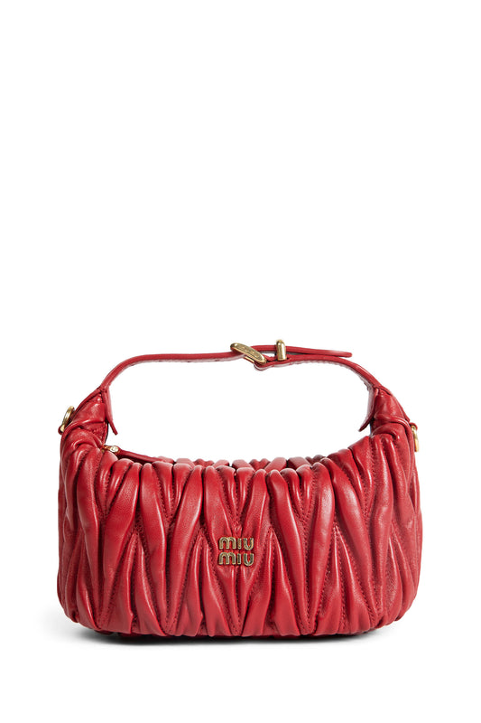 Matelassé nappa leather pouch