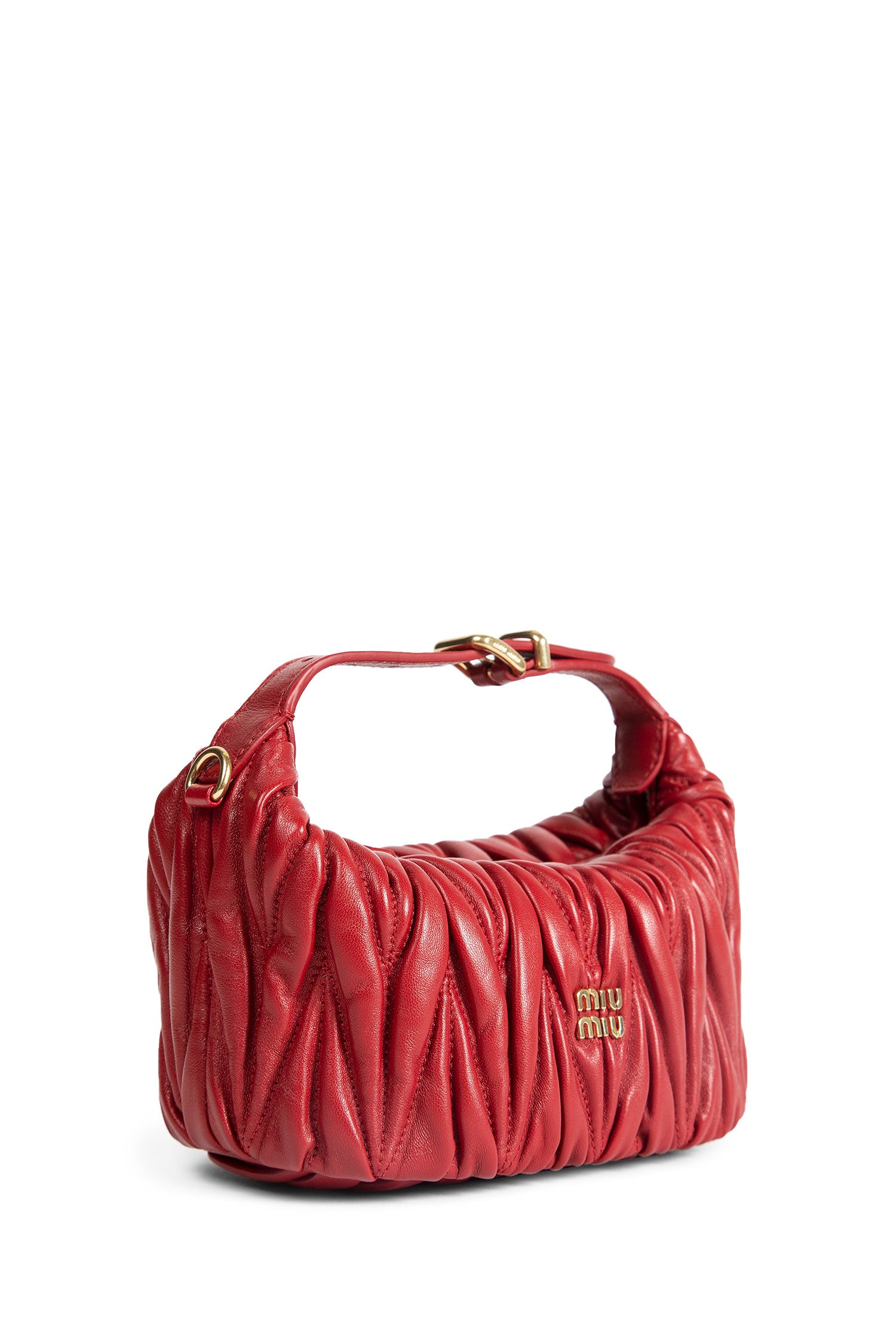 Matelassé nappa leather pouch