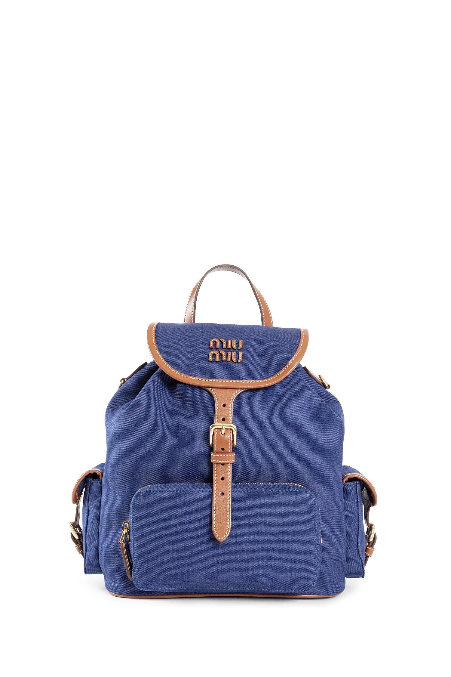 MIU MIU WOMAN BLUE BACKPACKS & TRAVEL BAGS - Antonioli.eu