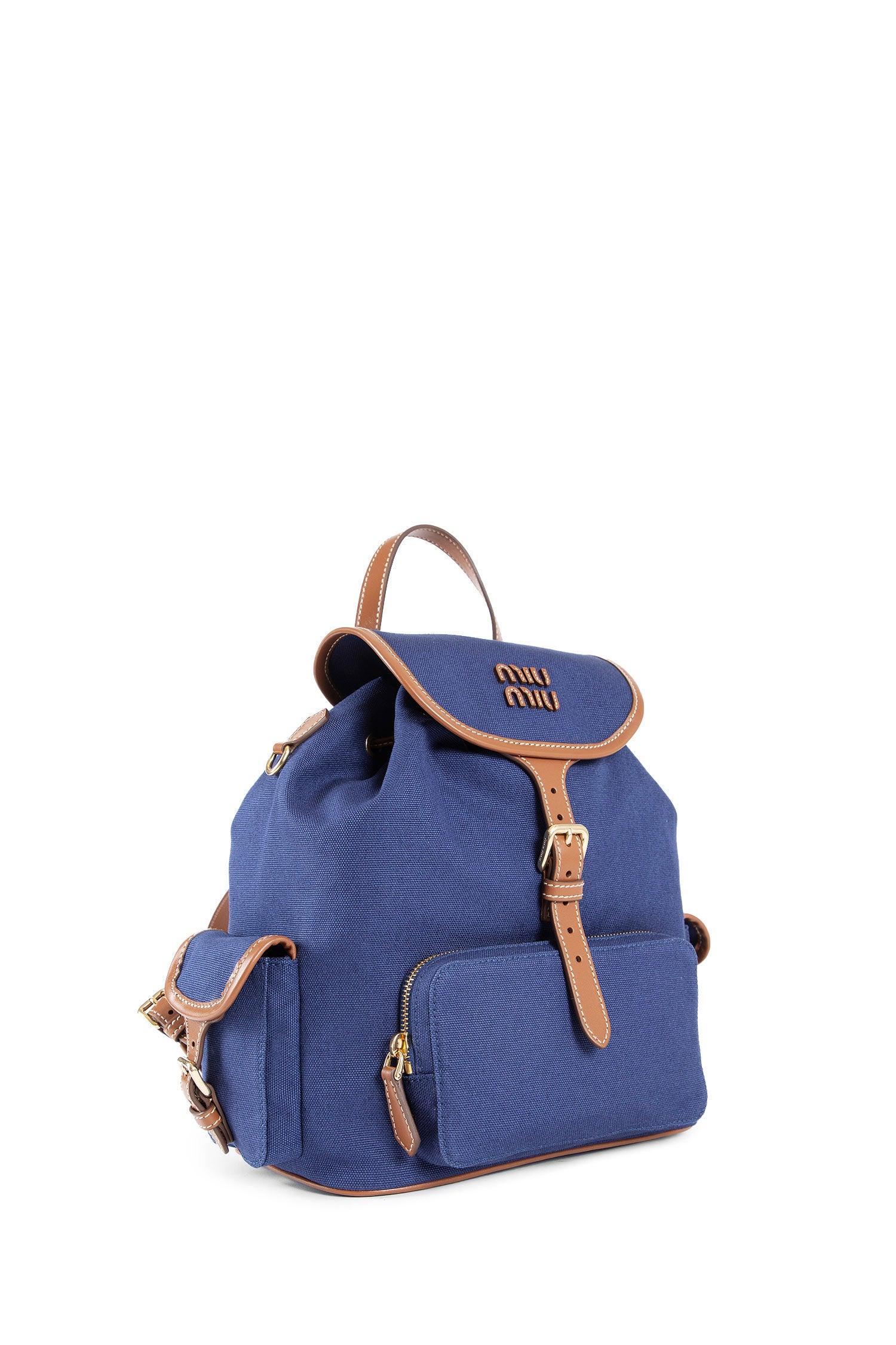 MIU MIU WOMAN BLUE BACKPACKS & TRAVEL BAGS - Antonioli.eu
