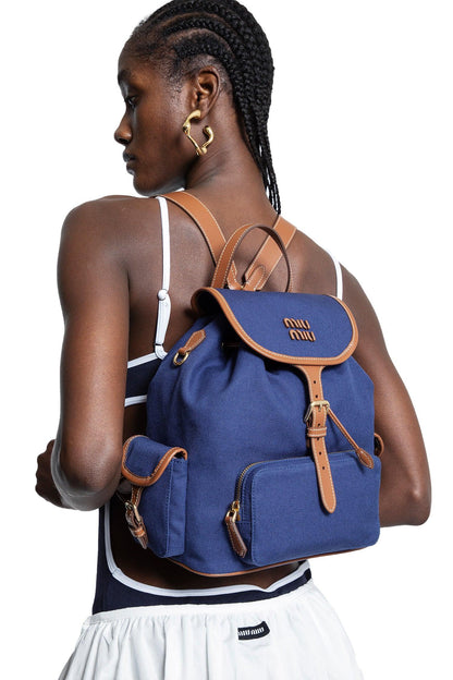 MIU MIU WOMAN BLUE BACKPACKS & TRAVEL BAGS - Antonioli.eu