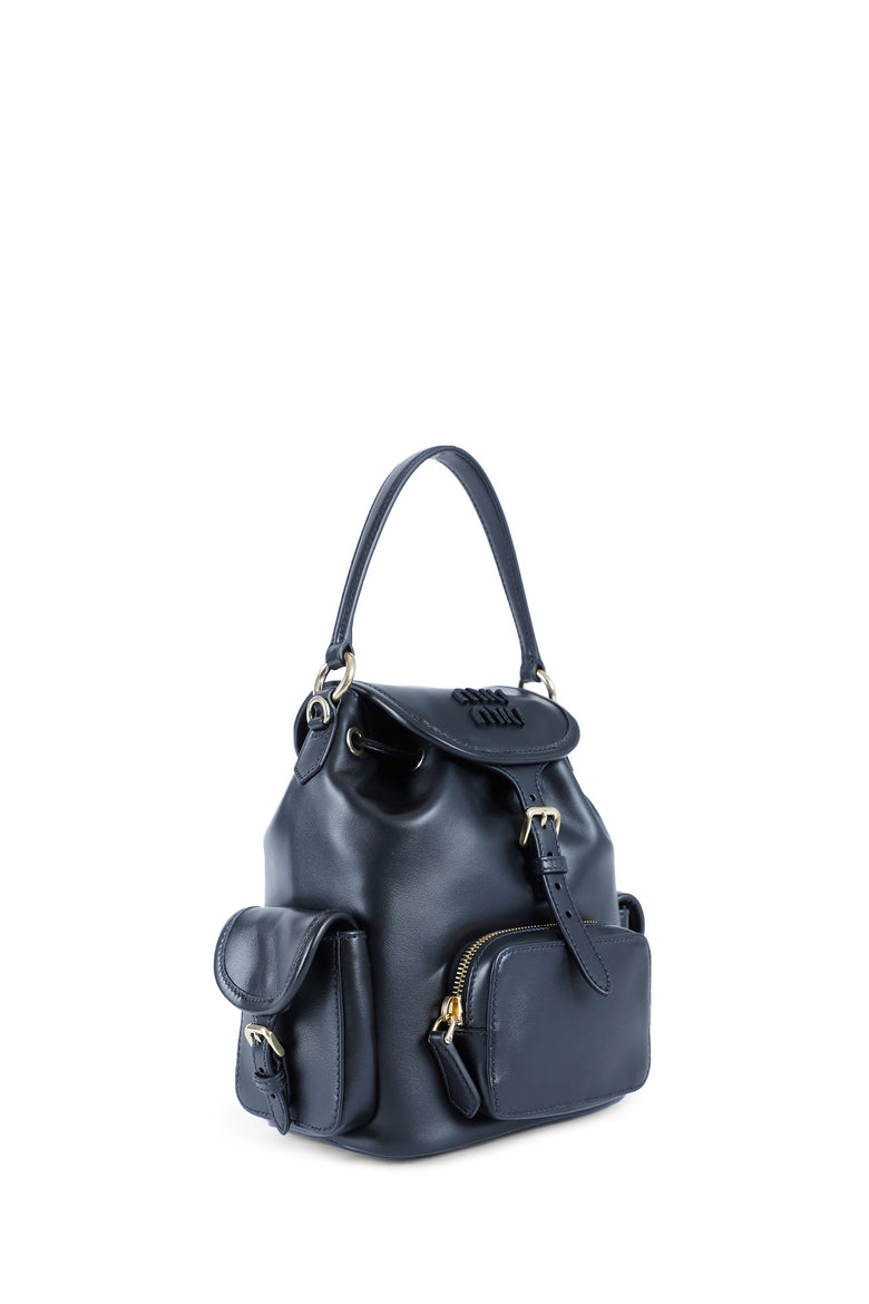 MIU MIU WOMAN BLACK BACKPACKS & TRAVEL BAGS