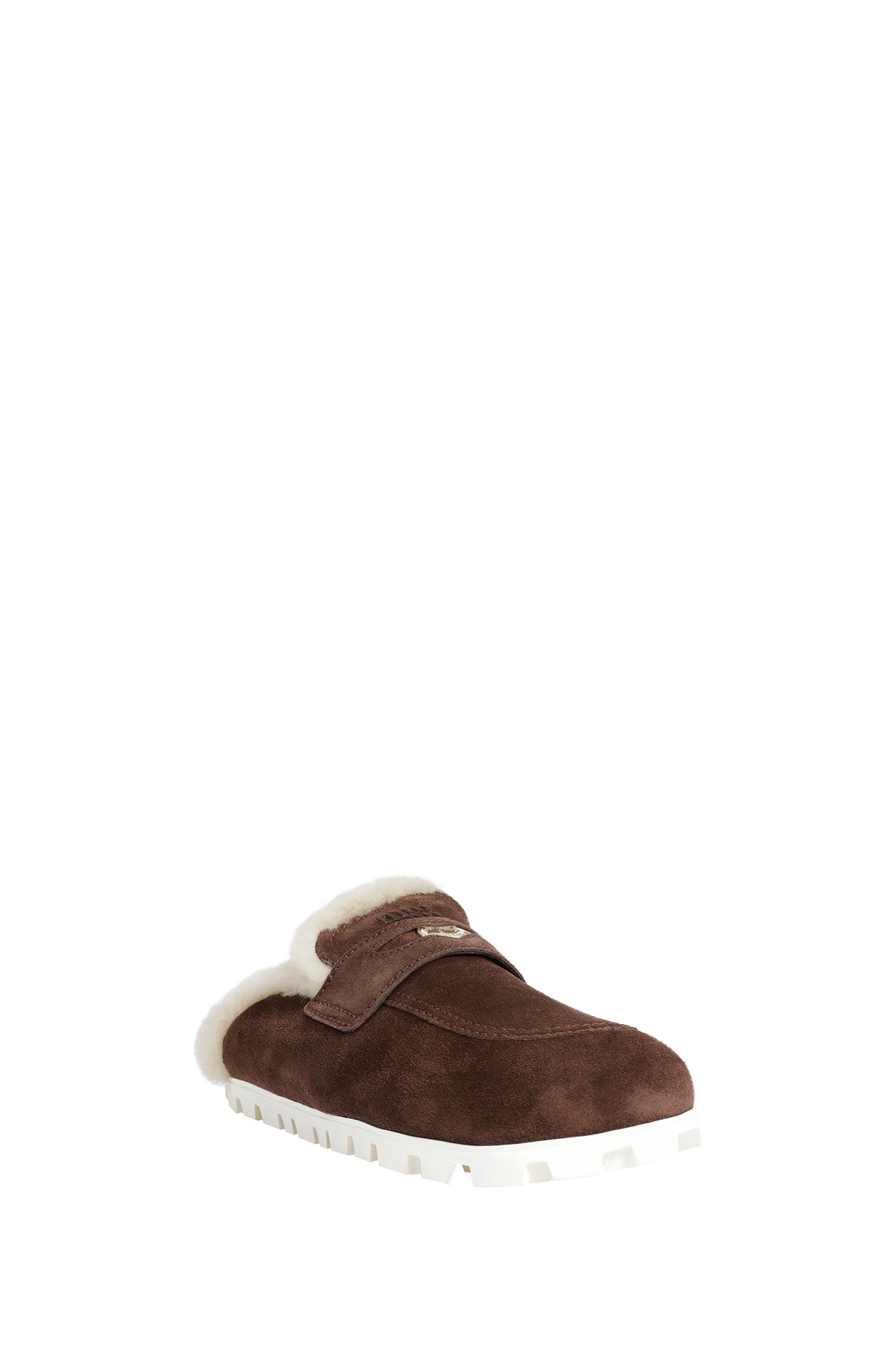 MIU MIU Shearling-lined Suede Mules woman