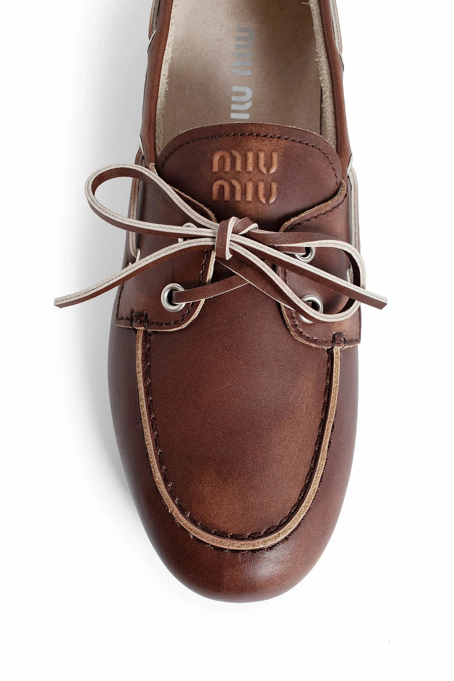 MIU MIU WOMAN BROWN FLATS - Antonioli.eu
