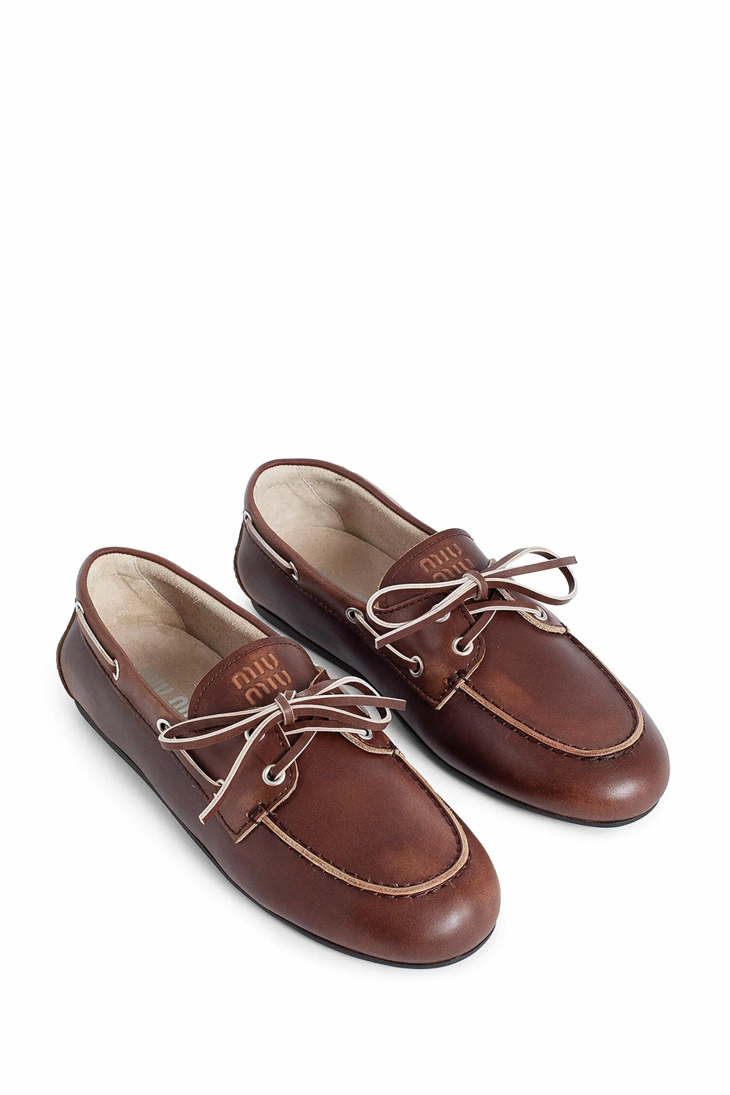 MIU MIU WOMAN BROWN FLATS - Antonioli.eu