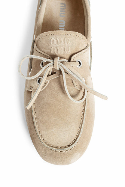 MIU MIU WOMAN BEIGE FLATS