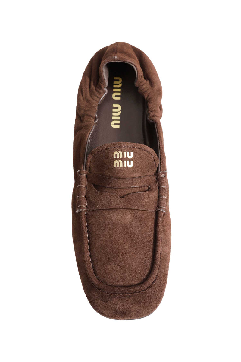 MIU MIU Ruches Suede Loafers woman