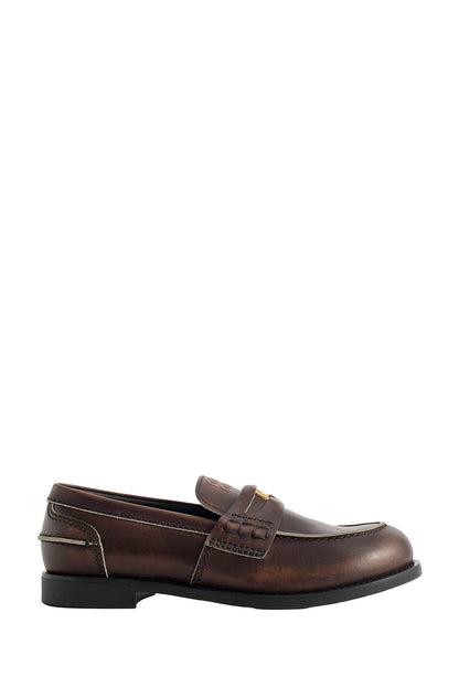 Vintage-effect Leather Penny Loafers