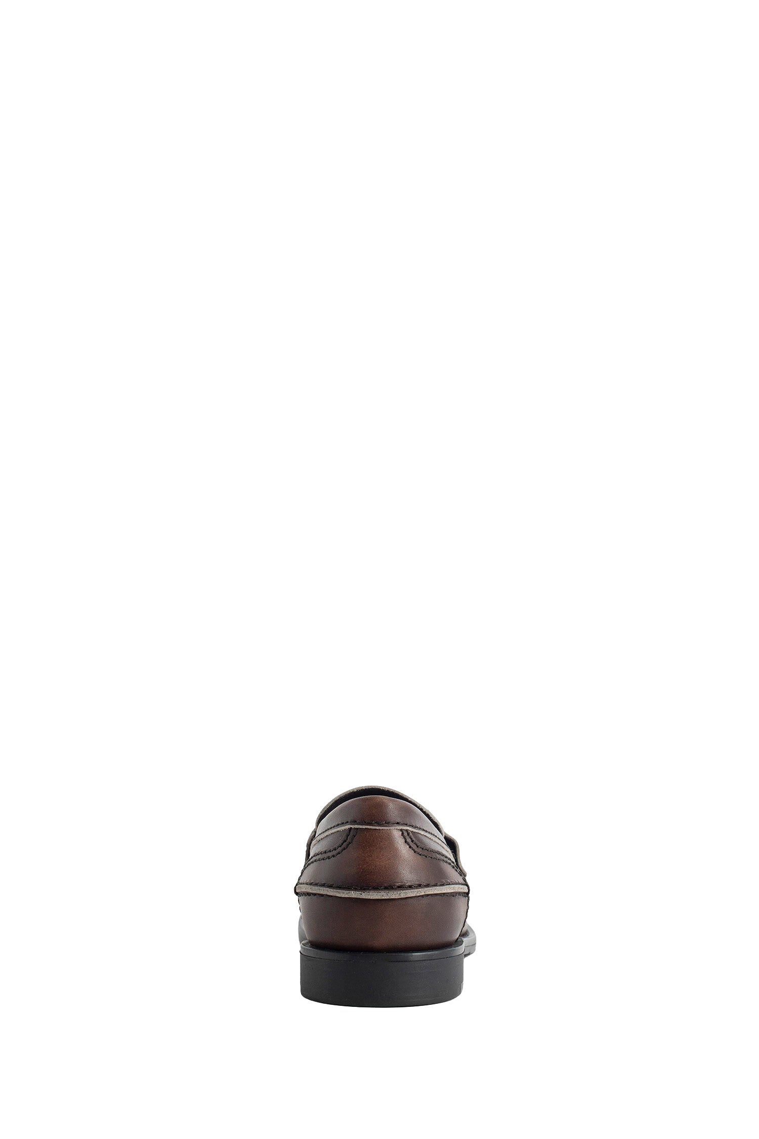 Vintage-effect Leather Penny Loafers