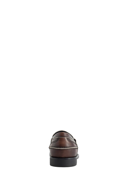 Vintage-effect Leather Penny Loafers