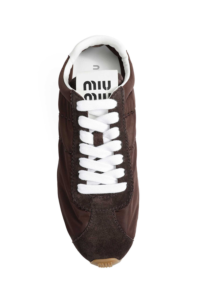 MIU MIU Plume Technical Fabric And Suede Sneakers woman